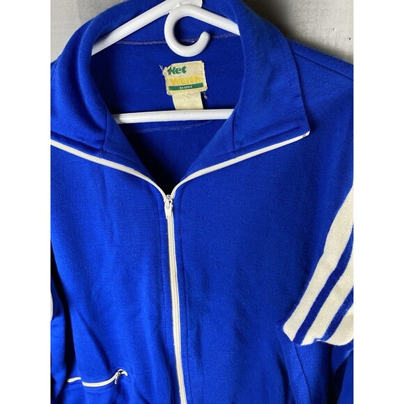 Vintage Net Worth Mens Sz L Varsity Tennis Jacket  Triple Knit - Picture 3 of 10